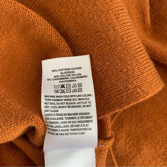 Lucky Brand Burnt Orange Oversized V-Neck Button Cardigan Sweater Small - Picture 14 of 16